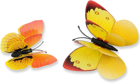 Mixed of 12PCS 3D Pink Butterfly Wall Stickers Decor Art Decorations¡ (Yellow)...