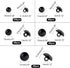 PH PandaHall 300pcs Black Crafts Eyes, 5 Sizes Animal Eyes Round Domed Buttons Black Mushroom Eyes Sewing Shank Button Solid Eyes for Crochet Pupp...