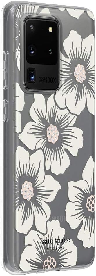 Kate Spade New York Protective Hardshell Case (1-PC Comold) for Samsung Large - Hollyhock Floral Clear/Cream with Stones...