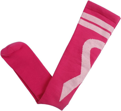 2 Pairs Breast Cancer Awareness Compression Socks Pink Softball Soccer Football Socks...