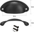 uxcell Cup Pulls, Carbon Steel Shell Pull Handles Black for Dresser Kitchen Cabinet Drawer, 66mm Hole Distance 35mm Width, 10 Pack...