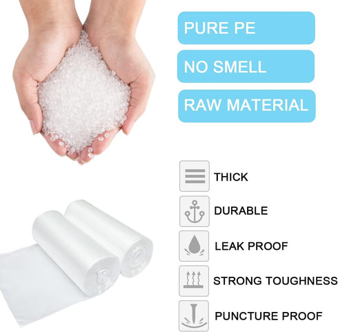 1 Gallon Trash Bags, Extra Small Strong Garbage Bags for Office Home Bathroom Car Desktop Wastebasket Liners, Clear 120 Count...