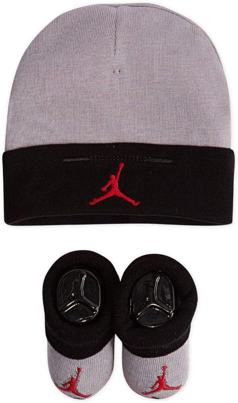 Nike Jordan Infant Baby Hat and Booties Set (Black(LJ0102-K41)/Red, 0-6 Months)...