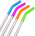 Big Drinking Straws Reusable 12" Extra Long 8mm Extra Wide Food-Grade 18/8 Stainless Steel Silicone Elbows Tips for Smoothie Milkshake Cocktail Ju...