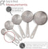 Stainless Steel Measuring Cups - 5 Piece Heavy Duty Measuring Cup Set with Storage Ring...