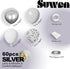 SUWEN 60PCS Metallic Silver Confetti Balloons Set Latex Helium Chrome Silver Balloon for Birthday New Year Baby Shower Wedding Party Decorations...