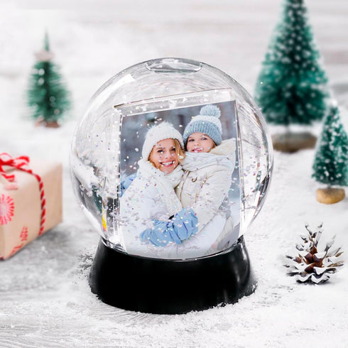 Neil Enterprises Inc. Sphere 2-Photo Snow Globe with Black Base...