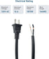 14 Gauge Replacement Power Cord 2 Prong?6.46Ft Cable 110V 115V 120V 300V Pigtail for Appliance, NEMA 1-15P 2 Prong Plug US SJT 14AWG (14/2), pigta...