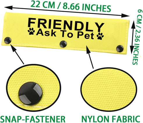 JXGZSO Not Friendly Ask to Pet Dog Lead Give Me Space Dog Leash Wrap Rescue Dog Lead Cover (FRIENDLY A to P DLS)...