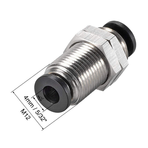 uxcell Straight Pneumatic Push to Quick Connect Fittings Bulkhead Union 4mm Tube OD X 4mm Tube OD 2pcs...