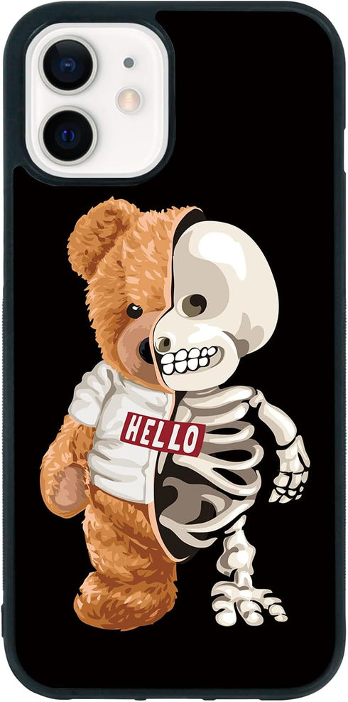 FANXI Skeleton Bear Phone Case Compatible with iPhone 12 Mini - Shockproof Protective Cute Cool Bear Designed for Case 12 Mini 5.4 Inch Case for M...