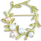 Women's Elegant Cubic Zirconia Pearl Gold Open Ring Circle Wreath Brooch Pin Cardigan Scarf Lapel Pin Party Wedding Jewelry...
