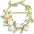 Women's Elegant Cubic Zirconia Pearl Gold Open Ring Circle Wreath Brooch Pin Cardigan Scarf Lapel Pin Party Wedding Jewelry...