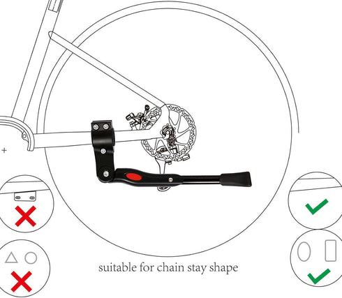 Bike Kickstand-Adjustable Rear Side Aluminium Alloy Kickstand Fits for 24" 26" 27.5" 29" 700C Bike Kick Stand for Mountain Bike Road Ebike Bicycle...