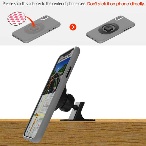 Car Phone Mount Without Magnetic, Stick On Dashboard 360° Rotatable Universal Cell Phone Holder with Ultra-Lock Quick Mount Strongest VHB Adhesive...