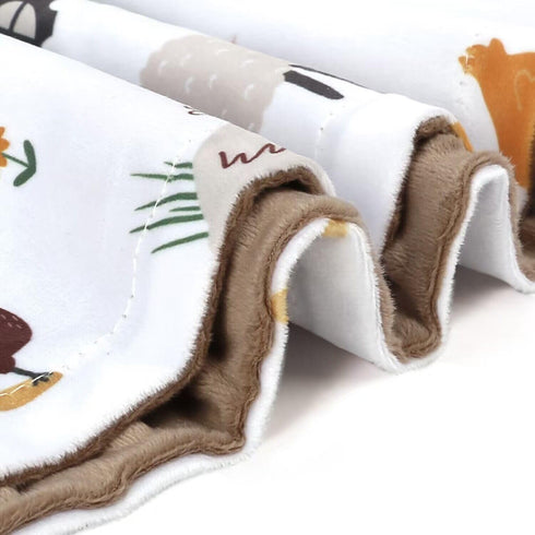 HOMRITAR Baby Blanket for Boys Soft Lightweight Minky Blanket with Double Layer Dotted Backing for Infant Toddler Nursery Crib with Cute Farm Anim...