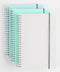 3 Pack A5 Spiral Graph Notebook with 120gsm Thick Paper, Grid Spiral Notebook with Plastic Hardcover and Elastic Band Closure, 80 Sheets Per Pack ...