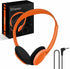 1 Pack Kids Headphones, School Headphones with 3.5mm Jack for Students Teen and Adults, Orange...