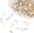 PH PandaHall 120 Pieces Brass Pinch Clip Bail Clasp Dangle Charm Bead Pendant Connector Findings 12 Styles for Jewelry Making 3 Colors...