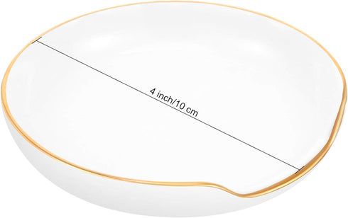 2 Pieces Gold Trim Ceramic Spoon Rest for kitchen,4 Inches Spoon Holder for Stove Top Spatula Holder, Coffee Spoon Rest Cradle, Kitchen Utensils A...