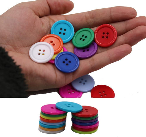 1 Inch Buttons Sewing Flatback Resin Button 12 Mixed Colors Pack of 100...