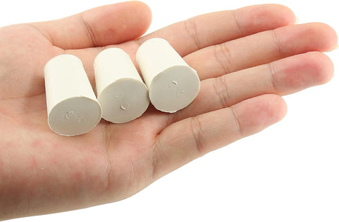 10 Pcs 2# White Solid Rubber Stoppers Tapered Lab Plugs, Dia. 20mm x Dia. 15mm - Height 26mm...
