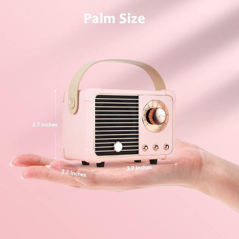 Retro Bluetooth Speaker, Wireless Vintage Small Speaker, Hands-Free Call,400mA Battery,TF Card,Aux Line, Portable Speaker for iOS Android Smartpho...