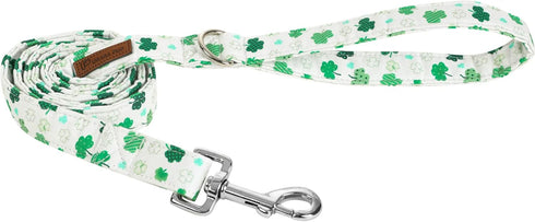 St. Patrick's Day Dog Leash Match Dog Collar, Sturdy Durable St. Patrick's Day Cotton Dog Leash, Lucky Shamrock Dog Training Leash for Small Mediu...