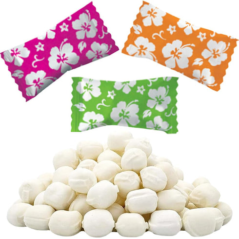 The Dreidel Company Luau Hibiscus Buttermints, Mint Candies, After Dinner Mints, Butter Mint Candy, Fat-Free, Individually Wrapped (55 Pieces)...