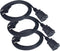 5 FT Extension Cord, Indoor Extension Cord Black, 18 AWG Small Short 2 Prong Power Cord, Female Male Low Profile Plug 3 Pack...