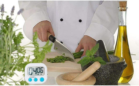 6 Pack Small Digital Kitchen Timer Magnetic Back and ON/Off Switch,Minute Second Count Up Countdown, White...