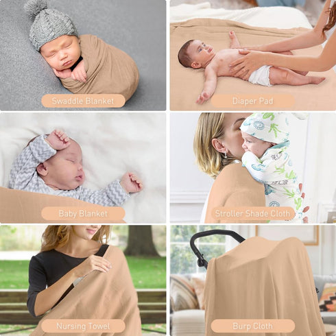 Newborn Baby Swaddle Blanket Unisex Swaddle Wrap Soft Silky Muslin Swaddle Blankets Neutral Receiving Blanket for Newborn Boys and Girls Large 47 ...