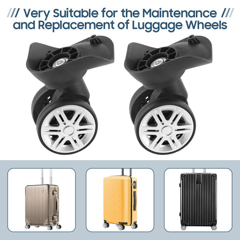 Suitcase Wheel Replacement, Mute Double Row Luggage Wheel Universal Outdoor Swivel Caster for Luggage Suitcase Trolley...