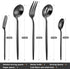 Serving Utensils Set, LAZAHOME Matte Black 5-Piece Hostess Set, Stainless Steel Silverware Flatware Cutlery Serving Set for Dinner Parties Enterta...