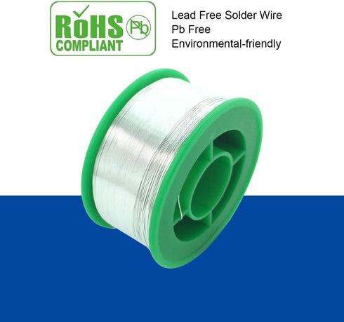 Thin Solder Wire 0.3mm Lead Free Rosin Core 0.01inch 4oz 115g Alloy Fine Electrical Soldering Wire High Flux Micro Electronics Solder RoHS Low Mel...