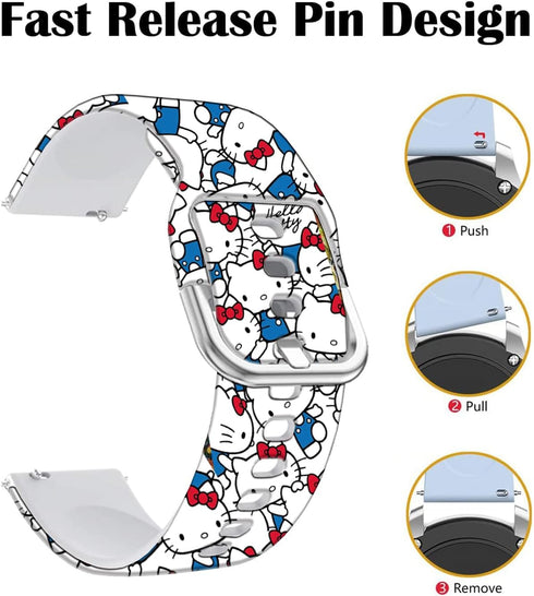 Hello Ki Sweet Blue Bands Compatible with Fitbit Versa 2/Versa/Versa Lite/Versa SE Band Fancy Soft Sport Silicone Cartoon Holiday Strap Men Women...