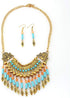YAZILIND Bohemian Style Tassel Pendant Chunky necklace Earrings Exaggerated Jewelry Set Women Birthday Party Gift...