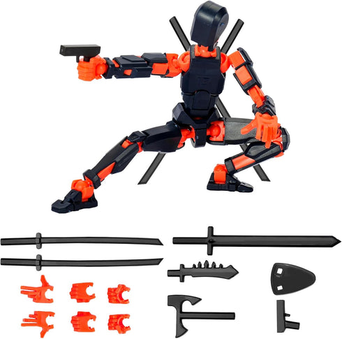?Assembled? T13 Action Figure, Samurai Style Titan 13 action figure Set with Bracket and 6 Weapons Dummy 13 action figure Nova 13 Lucky Multi-Join...