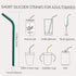 Reusable Thin Short 6.7" Cute Silicone Bendy Straws for Toddlers&Kids&Baby,6 10 12 oz Wine/Yeti Tumbler, Coffee/Cocktail Mug,Soda Cans,Take n toss...