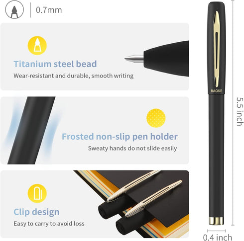 Comfortable Non-Slip Grip Gel Pens, 0.7mm, 12-Pack - Moisture-Resistant, Smooth Ink, Ideal for Stationery, Note-Taking, Journaling - Stylish Fount...