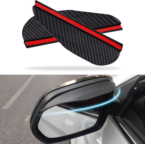 2 Pcs Car Rear View Side Mirror Rain Eyebrow, Car Exterior Trim Accessories, Carbon Fiber Rear View Mirror Visor Guard Car Side Mirror Rain Eyebro...