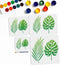 4pcs Tropical Leaf Stencils 6~11.8inch 4 Sizes Monstera Palm Fern Leaf Stencil with Paint Brush Reusable Small Large Tropical Leaf Stencils for Pa...