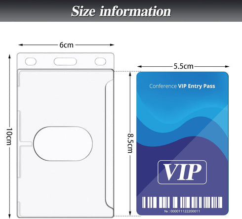 Hard Plastic Card ID Badge Holder with Keyring Heavy Duty Clear Card Holder Rigid Fuel Card Protector Keychain Secure Credit Card ID Holder Keycha...