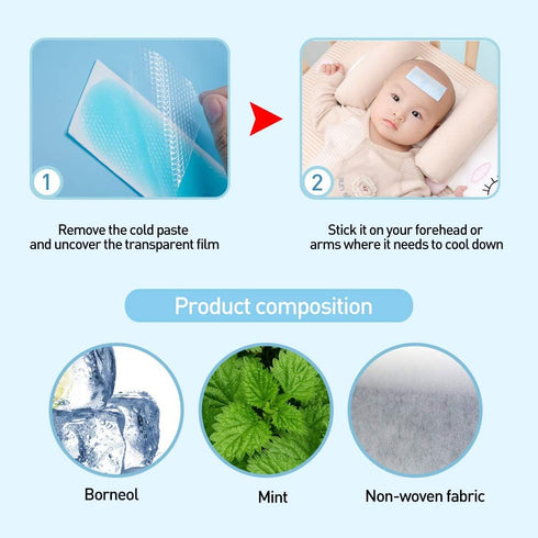 20pcs Fever Cooling Gel Patches 8 Hours Cooling Forehead Strips Cooling Gel Sheet for Dog Foot Baby Kids Children Adult Relieve Headache, Toothach...