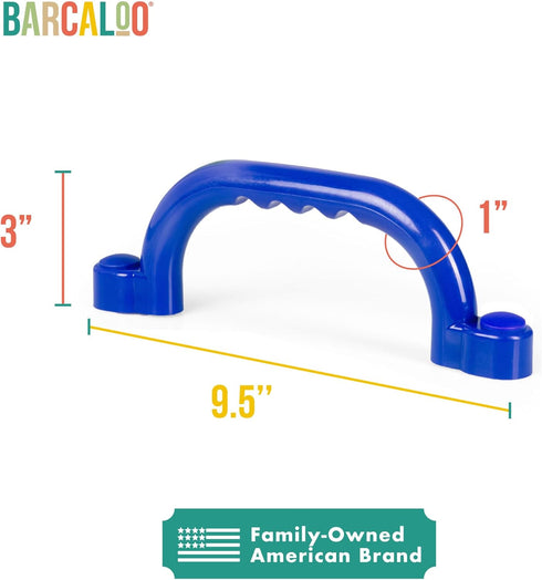 Playground Safety Handles - Outdoor Blue Grab Handle Bars, Plastic Tree House or Playhouse Accessories, Backyard Playset Equipment Replacement Saf...