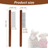 2pcs Grooming Comb for Pets, Solid Wood Cat Combs with Wide & Narrow Rounded-Tip Steel Teeth Pet Hair Comb Metal Flea Lice Comb for Cats Dogs Smal...
