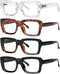 Eyekepper 4 Pack Ladies Reading Glasses - Stylish Oversized Square Readers for Women...