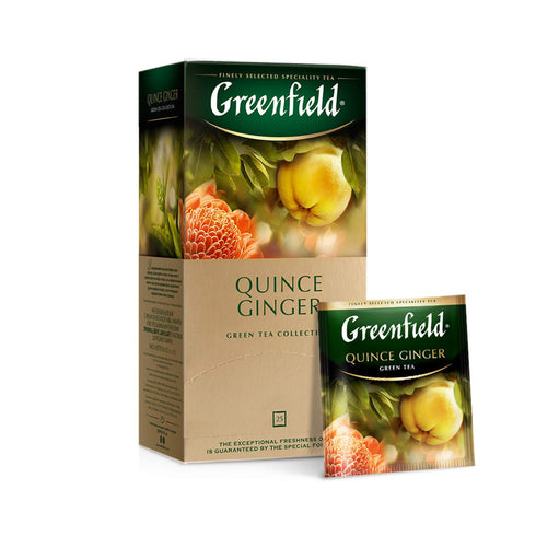 Greenfield Quince Ginger Green Tea Fruit & Herbal Collection 25 Teabags The Execptional Freshness Of Tea Is Guranteed By The Special Foil Sachet...
