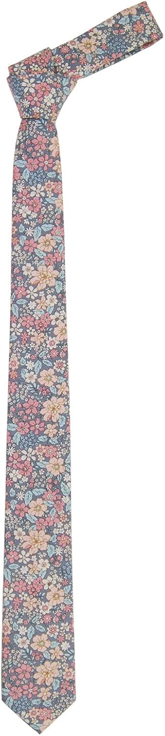 Men's Cotton Floral Skinny Necktie Tie...
