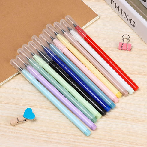 Andy's Orchids Inkless Pencil, 12PCS Reusable Everlasting Pencil with Eraser, Colorful Infinity Pencil for Writing, Drawing, Drafting, Magic No In...